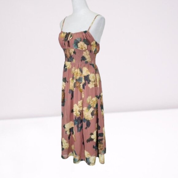 Aritzia Wilfred NWOT Bellow Babydoll Floral Romantic Strap Midi Dress Size S - Picture 6 of 10